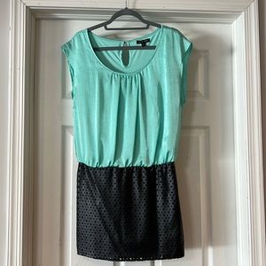 Blue and black cocktail dress